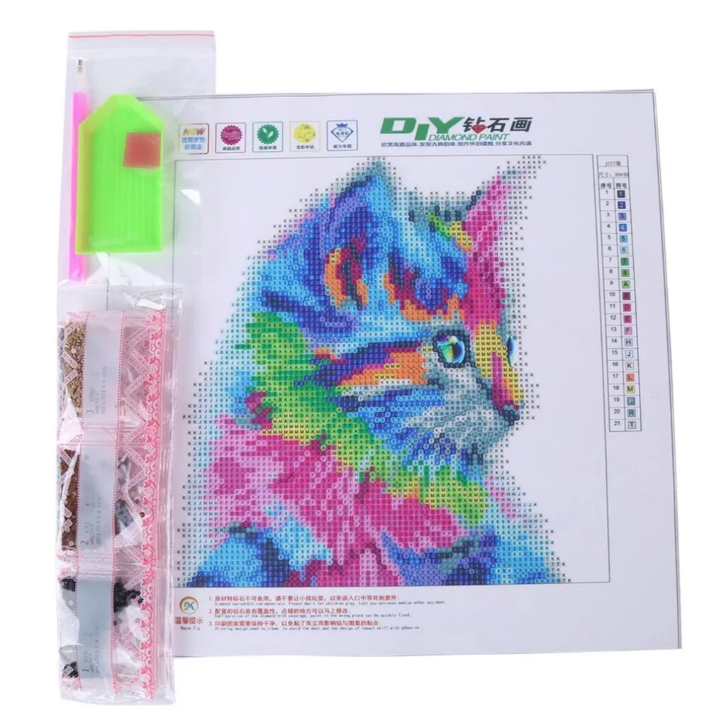 3D DIY Алмазная картина животные кошка шаблон вышивки крестиком картины для вышивки рукоделие домашнее ремесло художественное украшение 30*30 см