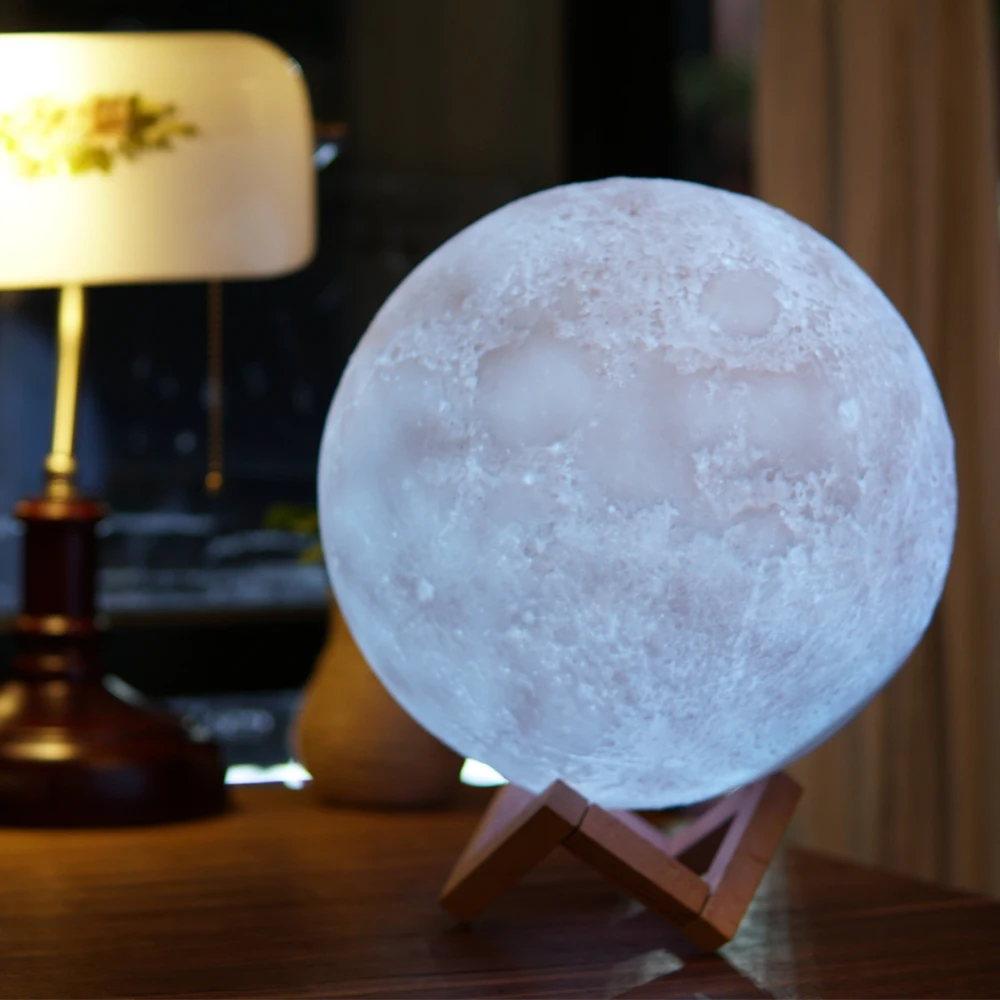 Новый креативный светильник с 3D принтом луна ночник ing Luminaria Светодиодная лампа USB