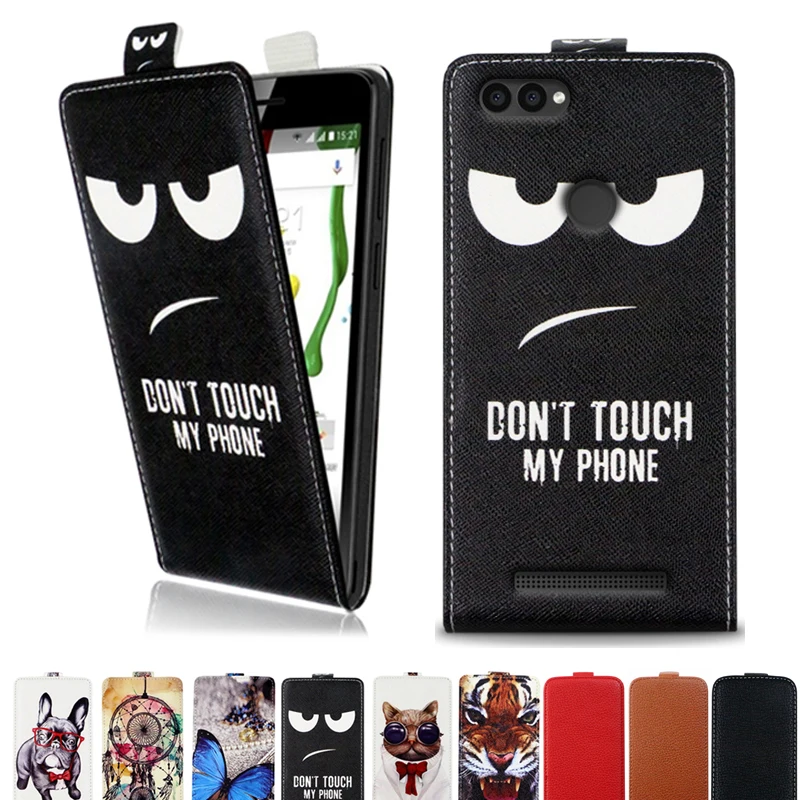 

For Leagoo Power 2 Case Printed cool cartoon butterfly Tiger owl flip up and down leather case cover
