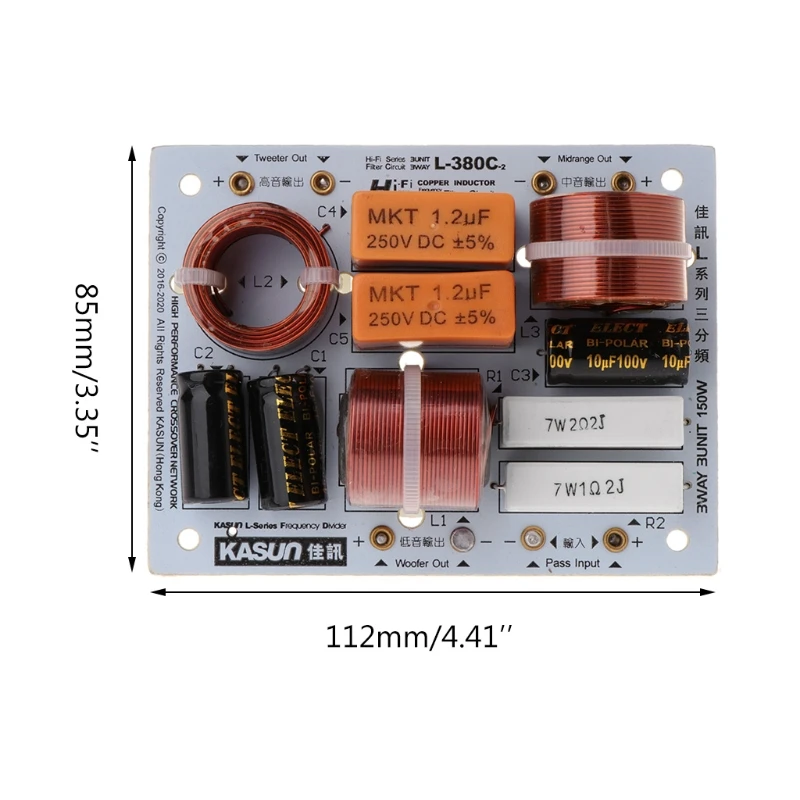 

Multi Speaker 200W 3 Unit Audio Frequency Divider 3 Ways Crossover Filter