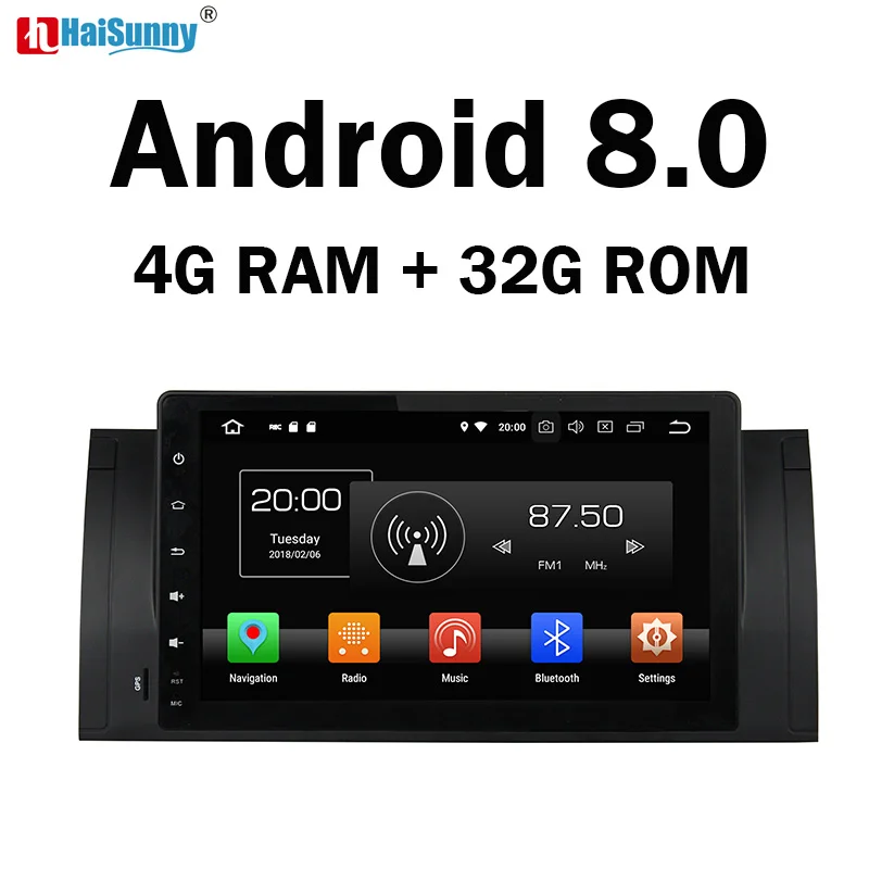 

HaiSunny 9 inch Android 8.0 8 Core 4GB RAM Car DVD Navigation Multimedia Player For BMW 5 Series E53 E39 M5 1996-2004