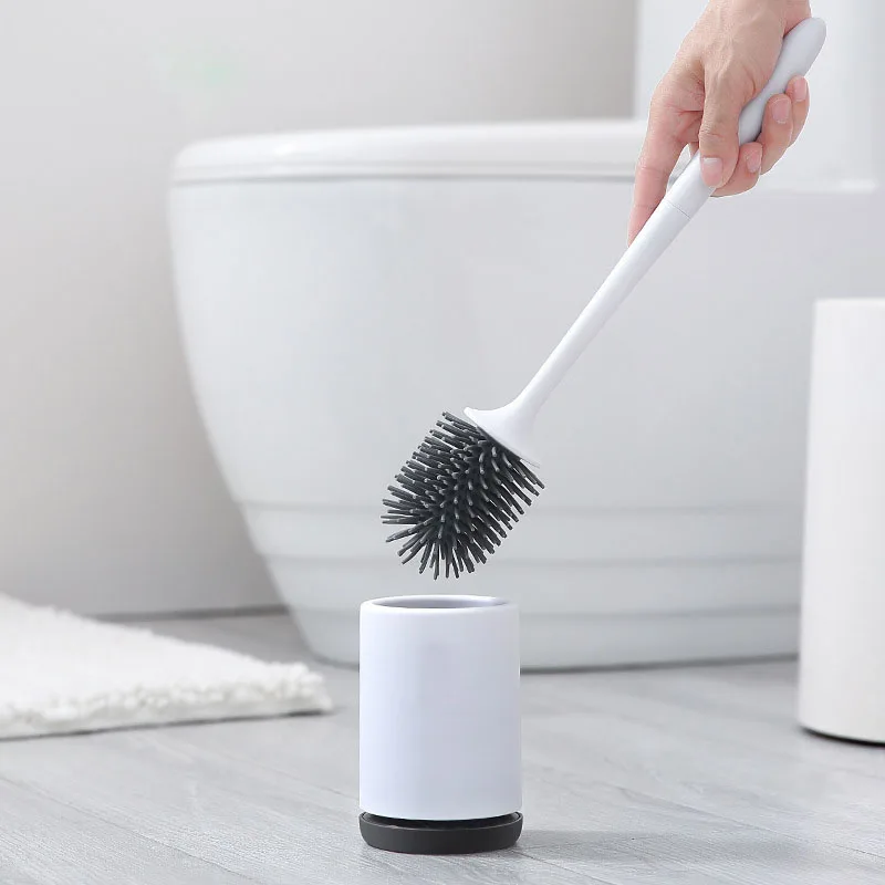 

Toilet Brush with Holder Soft Silicone Brush with Quick Drying Holder Set AI88