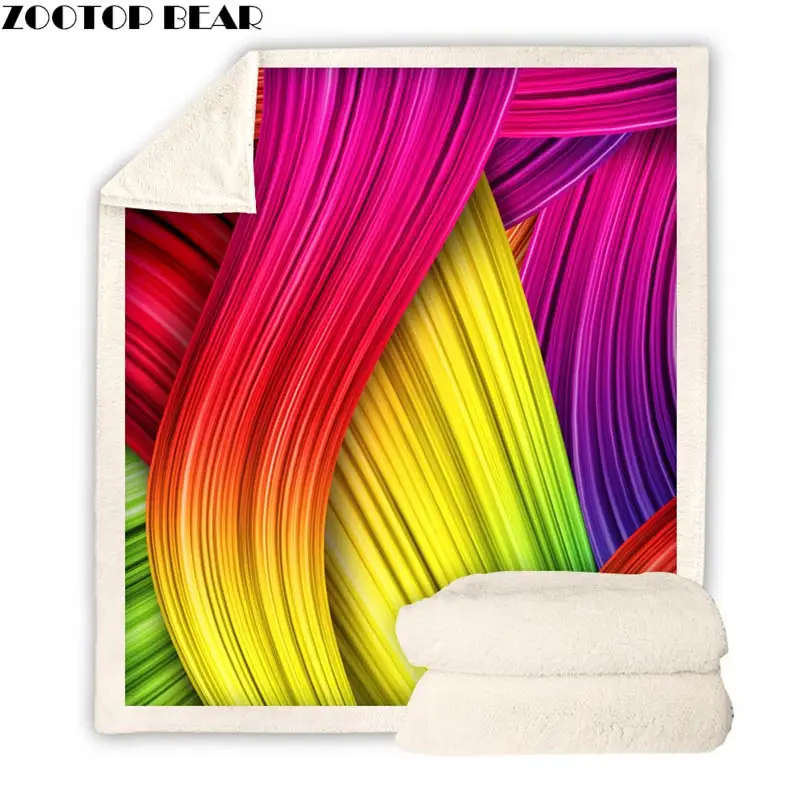 Плюшевое одеяло с абстрактным геометрическим рисунком, молодежная мода, одеяла, 3D принт, шерпа, Флисовое одеяло для дома, офиса, моющееся покрывало - Цвет: BZKH1028