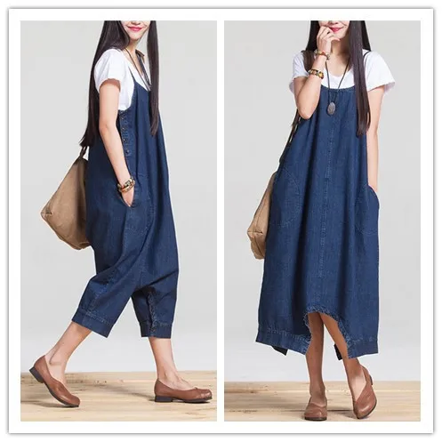 

Wholesale fashion elegant women denim jumpsuit casual loose-fitting summer club girls jumpsuit female demin Overalls Oversized