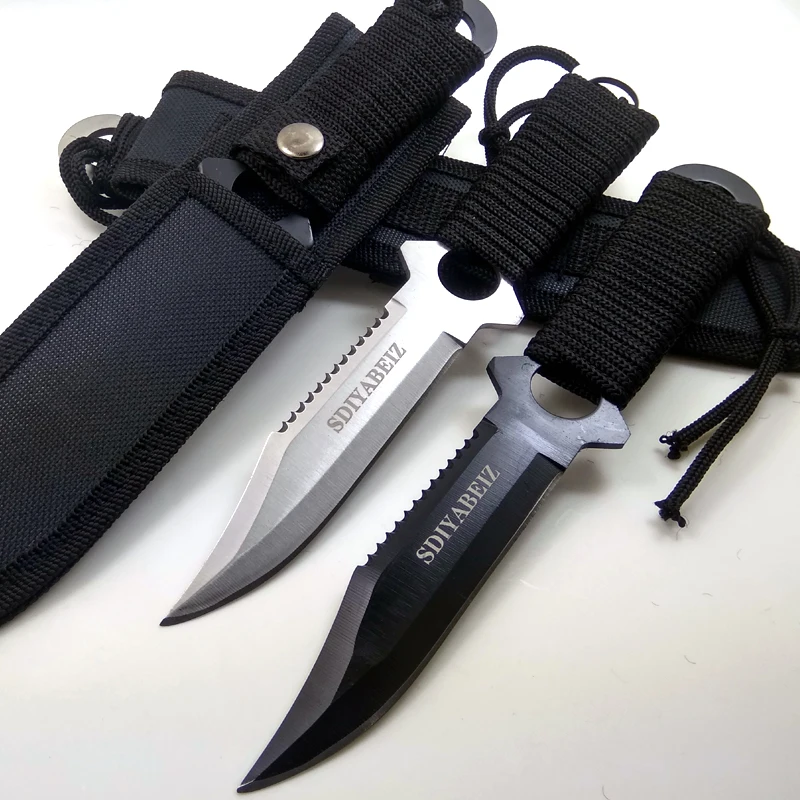 

High Quality Stainless Steel Survival Knife Fixed Blade Knife Outdoor Self-defense Diving Kinfe Hunting Knife SDIYABEIZ