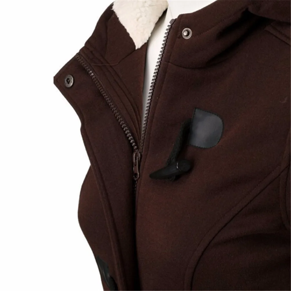 Especially long trench coat for women Spring Autumn Overcoat Female Long Hooded Horn Button Outwear trenchcoat