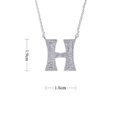 YANMEI 2 цвета Алфавит буквы А до М кулон цепи ожерелье для женщин Горячая Распродажа кубическое ожерелье с фианитами цепи ювелирные изделия YMD1227 - Окраска металла: H-silver