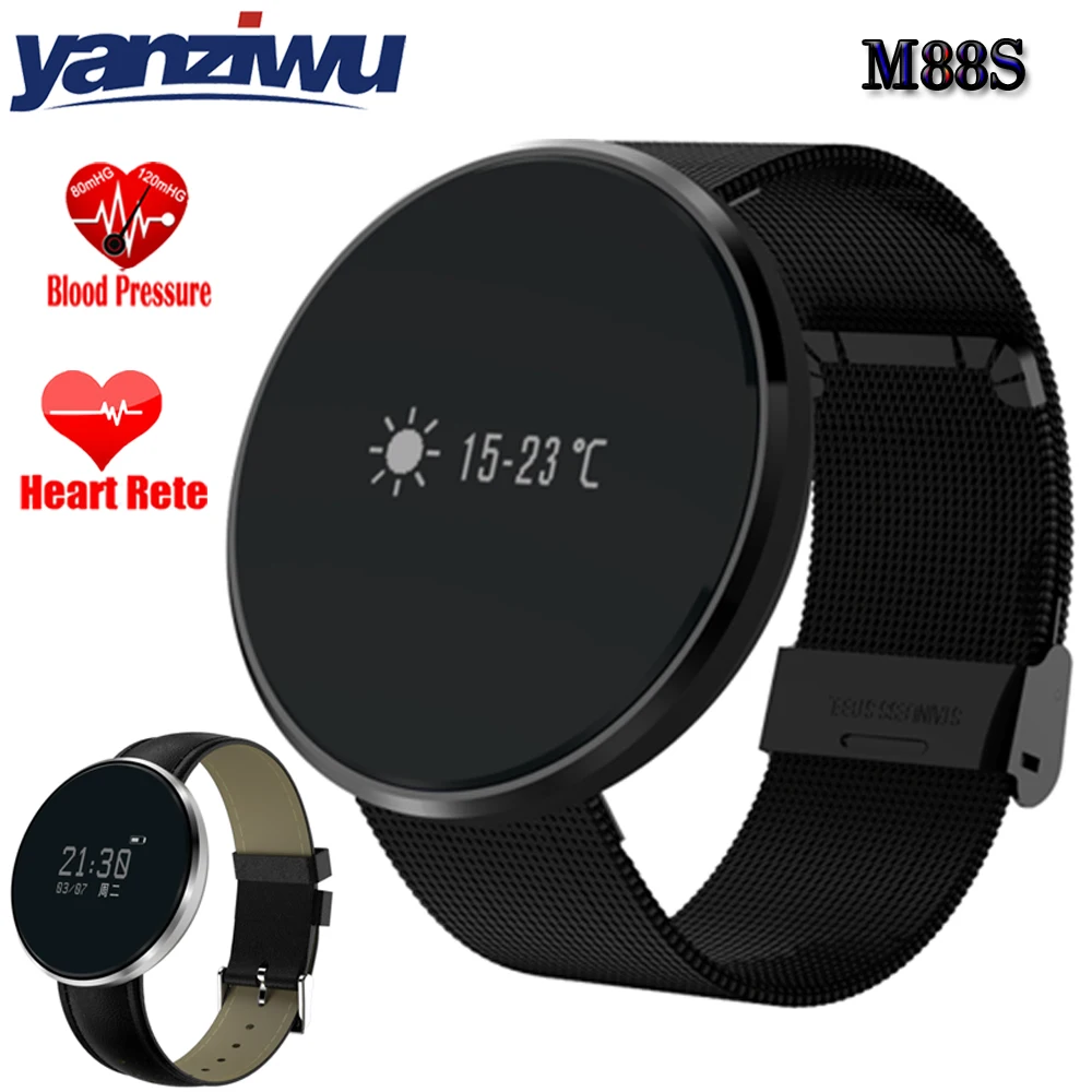 Yanziwu Новый M88S Смарт-часы браслет OLED Сенсорный экран крови Давление сердечного