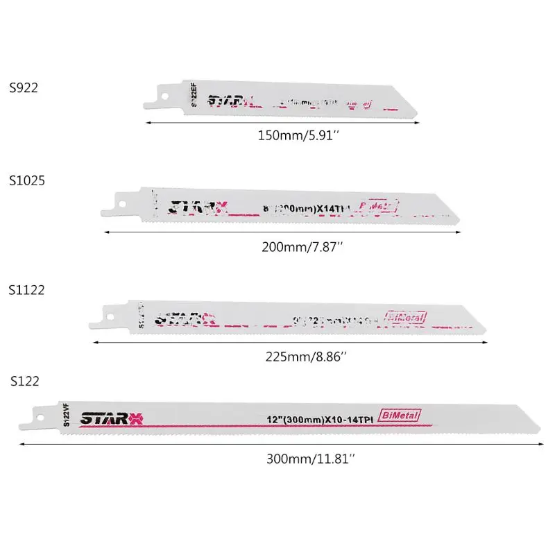 4 шт. Bi-Metal 150/200/225/300 мм поршневые Острые Пилы набор эффективный гибкий для резки древесины Деревообработка