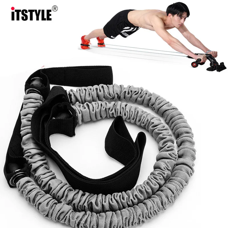 

Resistance Bands Abdominal wheel Training Use Elastic Pull Rope use for ab roller