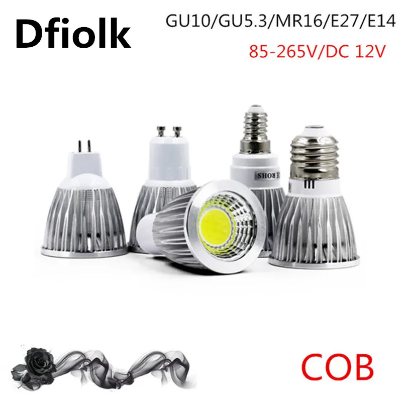 

COB led spotlight 6W 9W 12W led lamp GU10/GU5.3/E27/E14 85-265V MR16 12V Cob led bulb warm white cold white bulb led light
