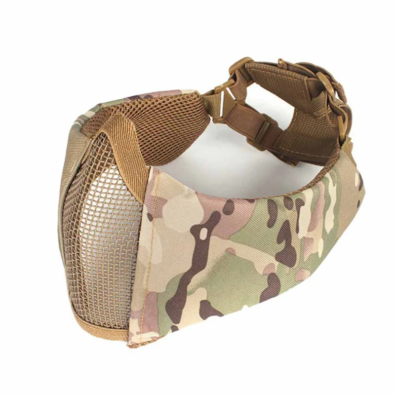 Airsoft Tattico Fan Esercito Camuffamento Gioco Maschera di Pollo Nuovo mezzo viso metal acciaio сетка maschera