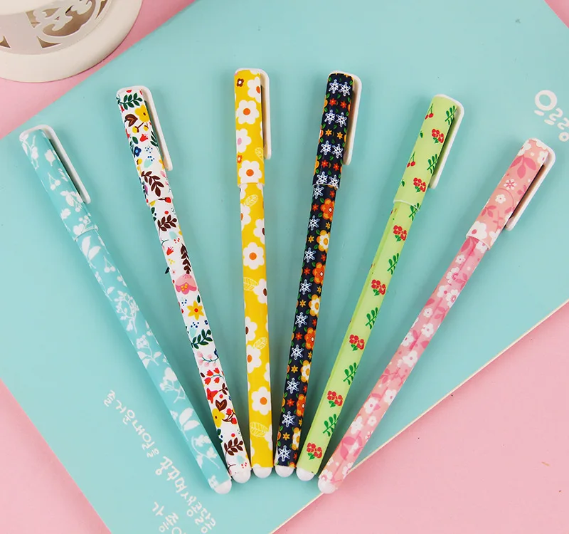 

Coloffice Cute cartoon gel pen creative water pen 6 color/boxed packing black ink pen Korean stationery school office supplies