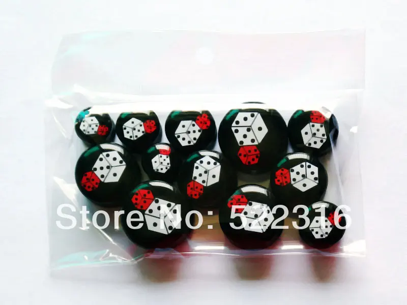 free shipping plug piercing white&red dice logo uv acrylic ear gauges