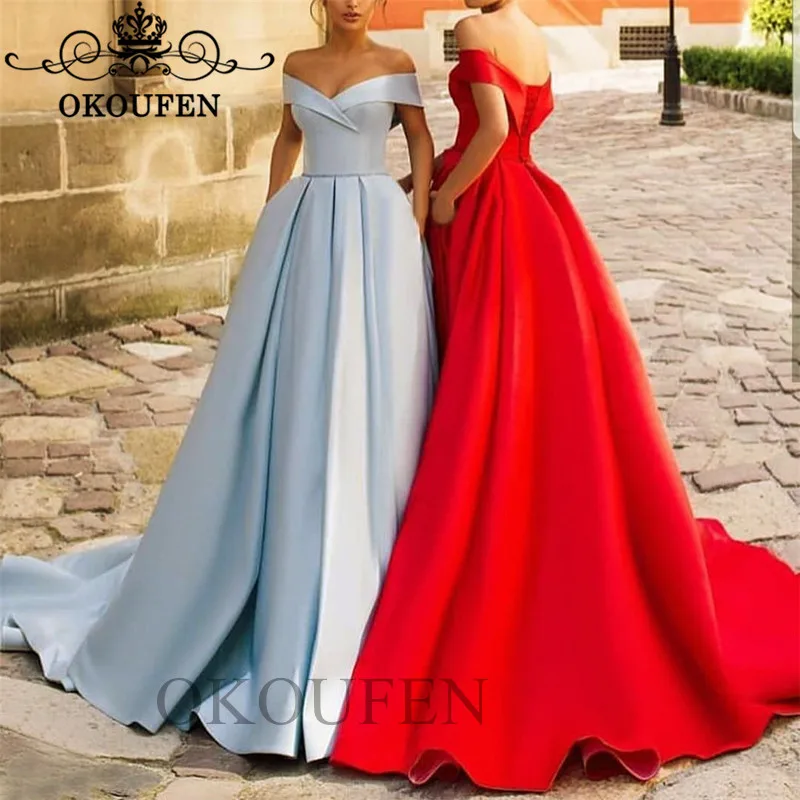 

Gorgeous Puffy A Line Bridesmaid Dresses Party For Women 2019 Off Shoulder Long Maid Of Honor Dress Wholesale Price