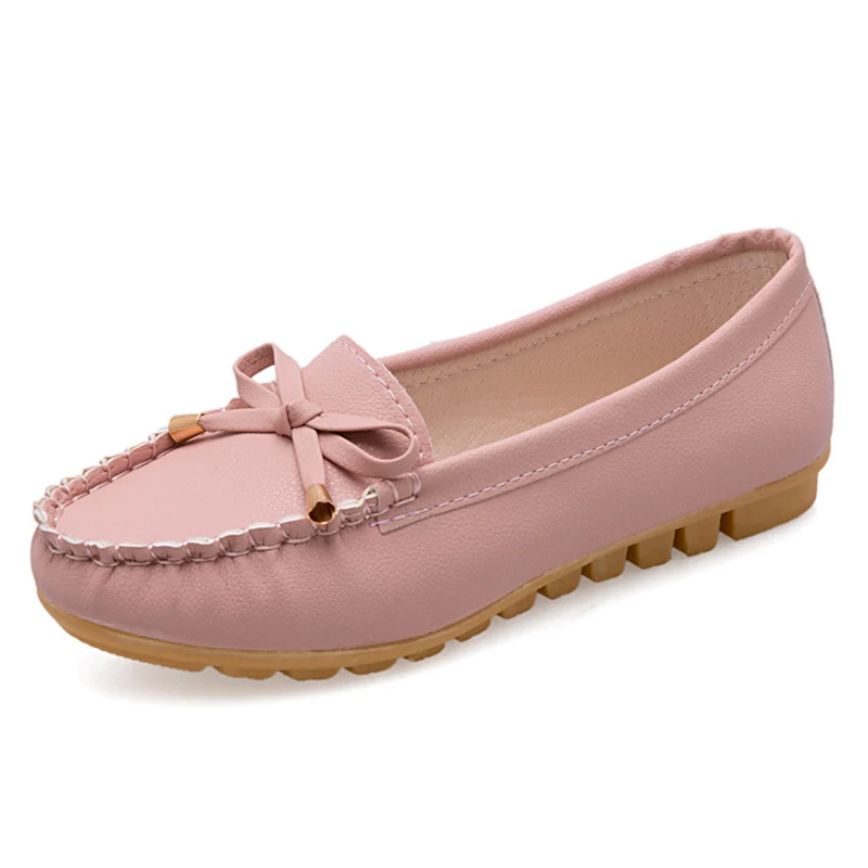 

2019 Spring Shoes Women Real Leather Flats Shoes Moccasins Mother Loafers Female Driving Soft Comfortable Casual Slip On Shoes