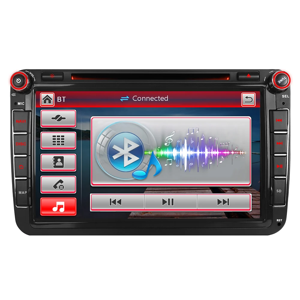 Perfect A-Sure 8 Inch 2 Din Car Radio DVD Player Navi For Volkswagen VW Passat Skoda T5 Polo Sharan TOURAN TIGUAN GOLF 5 6 Skoda Seat 2