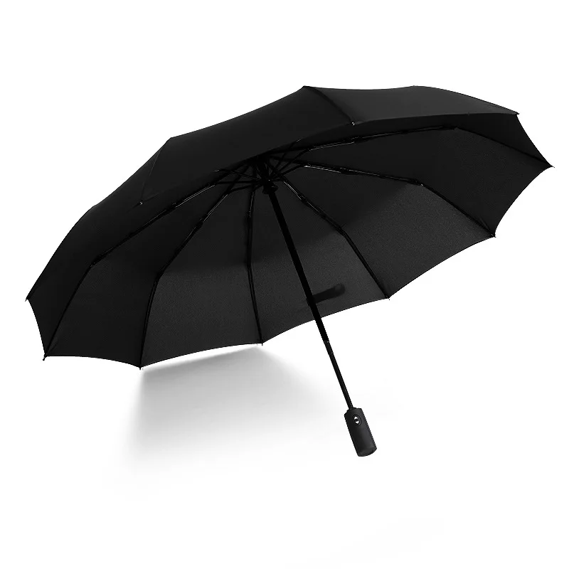 Мужской зонт с двойным слоем от дождя, черного цвета, десять ребер, полностью автоматический складной зонт для автомобиля, роскошный большой Ветрозащитный Зонт WZP135 - Цвет: Color D