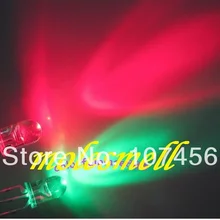 1000 шт 5 мм Dual Bi-Цвет красный/зеленый ярко-3-контактный Led общий анодные светодиоды лампы