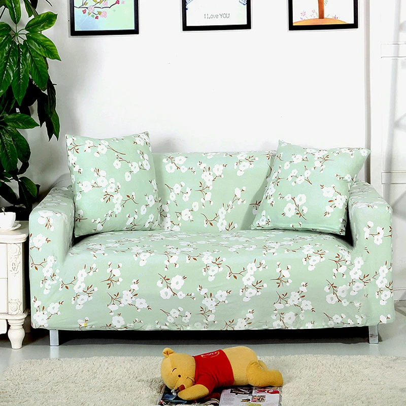 Floral sofa covers coach single double three four seat elastic couch cover polyester fabric cover sofa