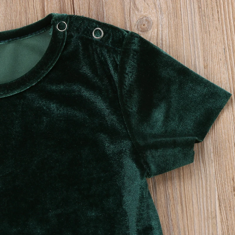 Pudcoco/комплект детской одежды для маленьких девочек, зеленый топ с короткими рукавами, футболка+ юбка, платье модная детская одежда