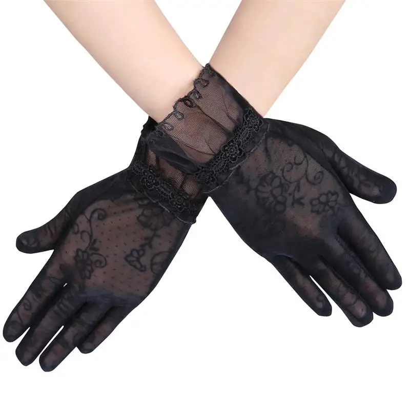 Vbiger Women Summer Gloves Thin Lace Gloves Chic Touch Screen Gloves