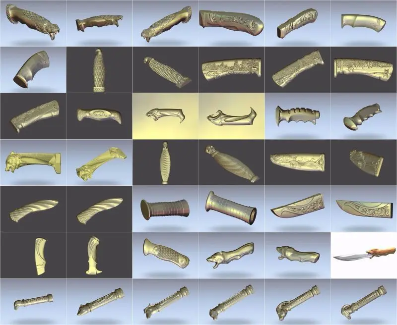 24pcs/set knife-handle 3D Model STL relief for cnc STL format Furniture handle 3D STL format furniture decoration