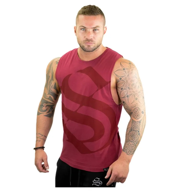 

Mens Bodybuilding Cotton Bodysuit Vest Gyms Exercise Sleeveless Sweat Absorber Tank Top Jogging Men Casual Top Clothing