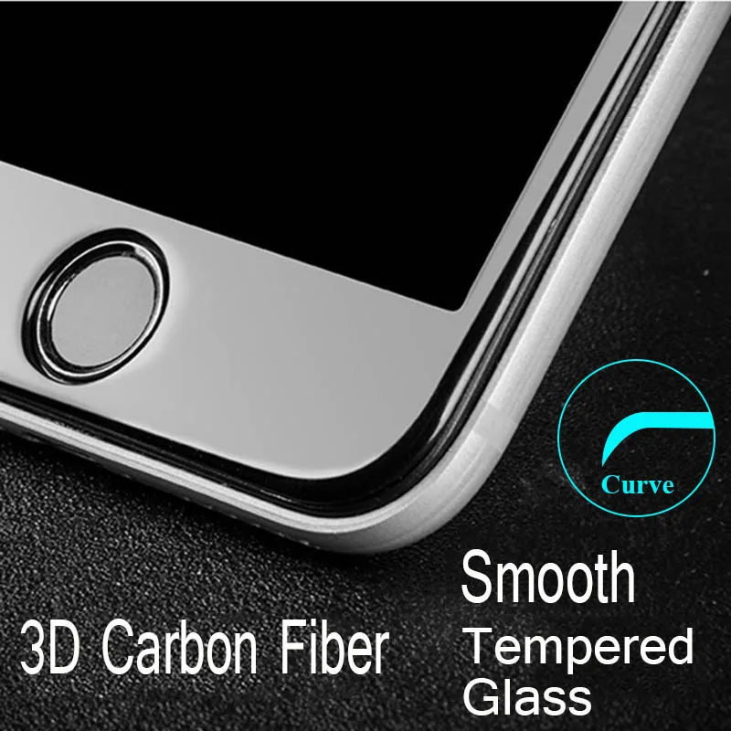 Glossy Carbon Fiber 3D Curved Edge Tempered Glass Screen