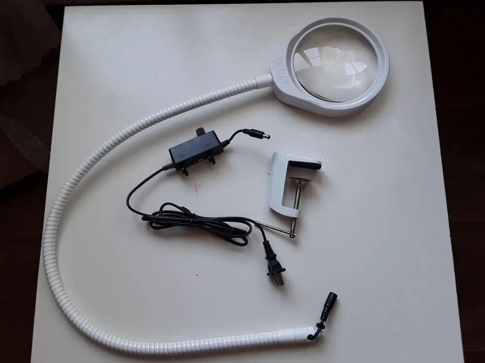  LED Long Arm Lights Magnifier with 10X Optical Magnifying Glass Lens Magnifier Lamp 10X with Led Li - 32967181411