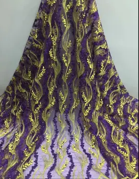 

Regular striped embroidered French tulle lace African lace fabric 040183 Nigeria bud silk yarn ladies dress fabric width 51''