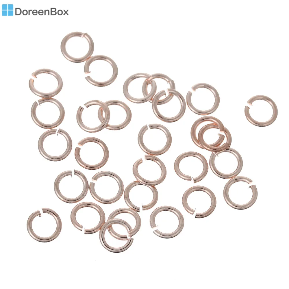 

Doreen Box Brass Opened Jump Rings Findings Round Rose gold color 5mm( 2/8") Dia, 300 PCs 2016 new