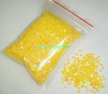 

50g/bag x Nail Art Dazzling Yellow Lucky Four Leaf Clover Glitter Paillette Spangles Dazzling Shape-Free Shipping Wholesale