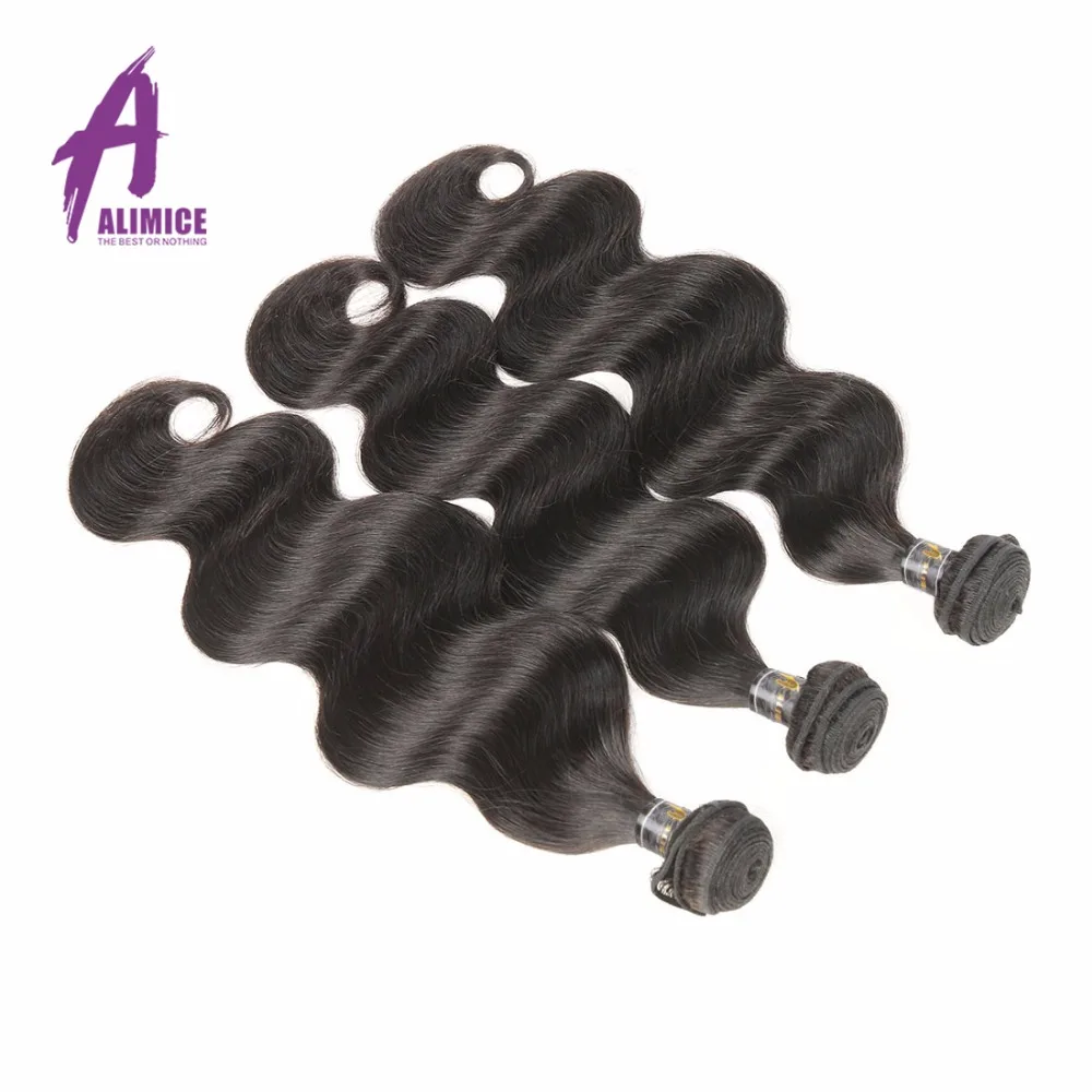 Alimice Brazilian Body Wave Hair Bundles Can Buy 134 Bundles Deal 100% Human Hair Weave Natural Color Remy Hair Extensions  (15)