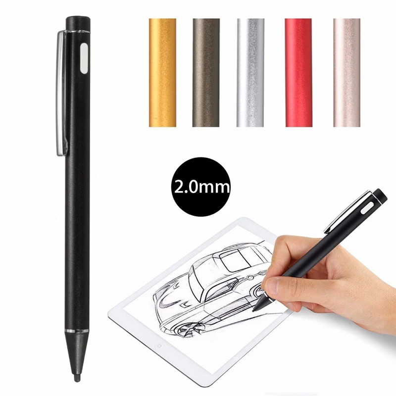 Universal 2 0mm Multi Color Rechargeable Active Stylus Capacitive Screen Touch Drawing Pens Screen Pen USB