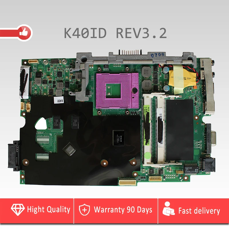 

K40ID Laptop motherboard for ASUS K40ID K50ID K40IE K50IE X50DI K40I K50I Test original mainboard DDR3 100% tested intact
