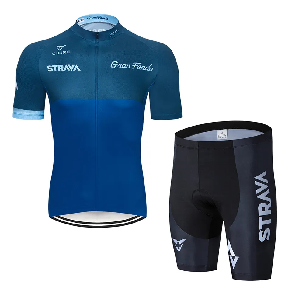 STRAVA Pro Team, летний комплект из Джерси для велоспорта, одежда для велоспорта, дышащая мужская рубашка с коротким рукавом, велосипедные шорты, 9D гелевая подкладка - Цвет: No.3