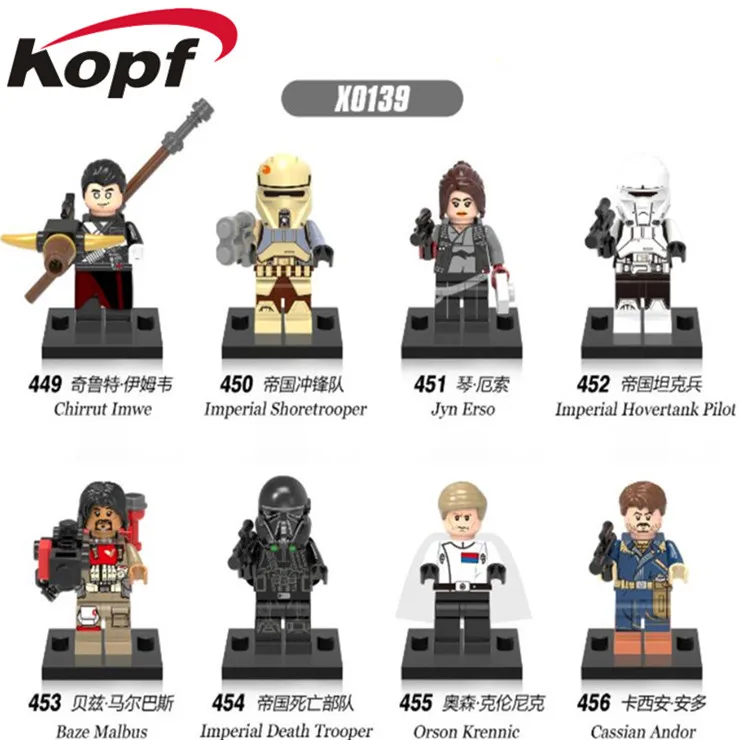 

50Pcs X0139 Space Chirrut Imwe Imperial Hovertank Pilot Baze Malbus Orson Krennic Buiding Blocks Bricks Toys for children