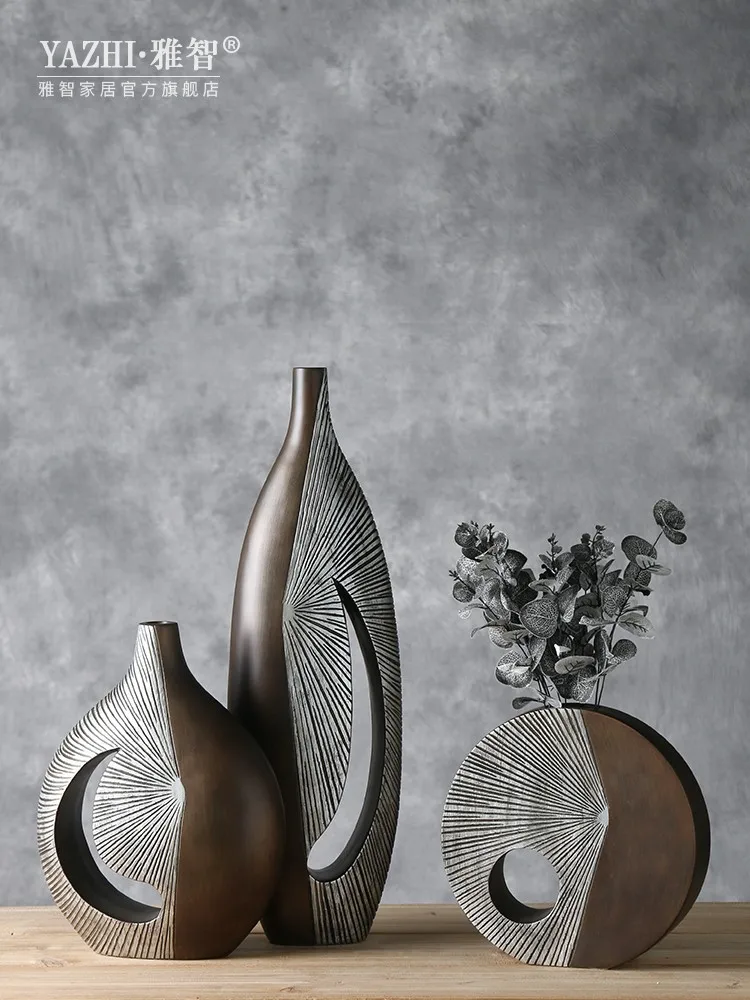 Креативный скандинавский сухой цветок смолы ваза украшение Европейский гостиной цветок композиция художественное украшение