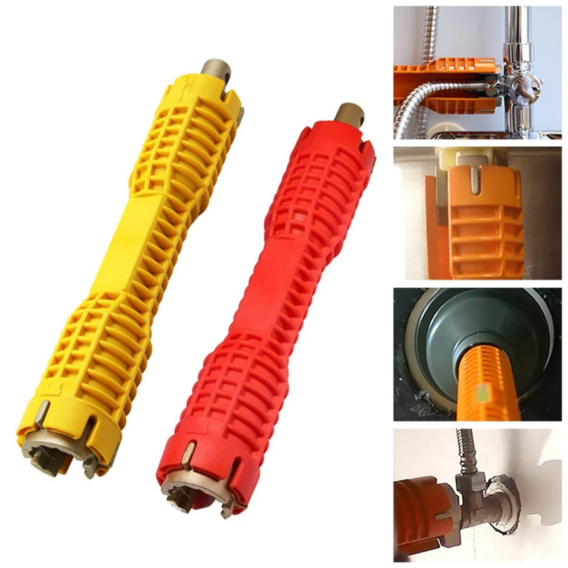 

Multifunctional Anti-Slip Handle Double Head Wrench Lightweight Home Kitchen Bathroom Faucet and Sink Wrench Tap Installer Tool
