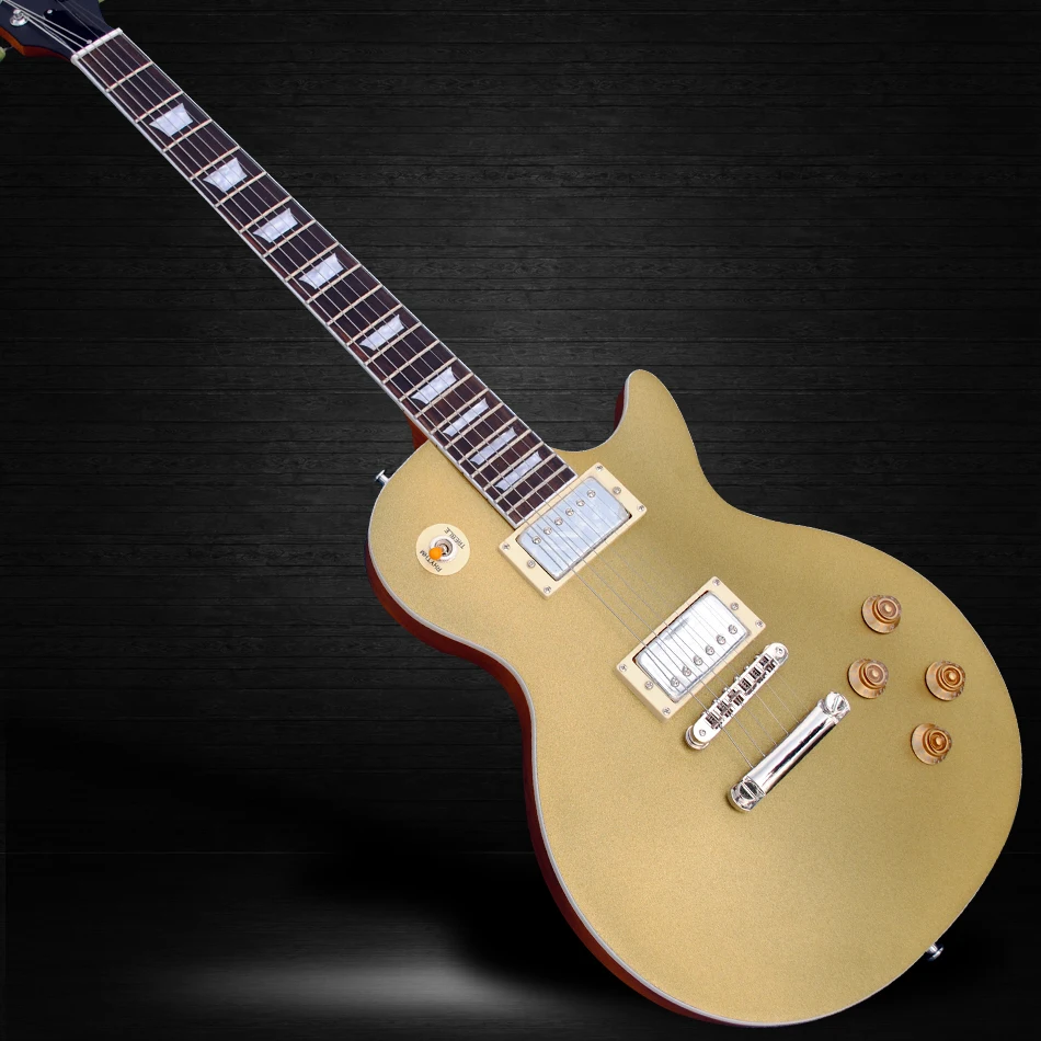 The new style of high-quality 1959 R9 LP electric guitar,  matte yellow metal electric guitar, free shipping