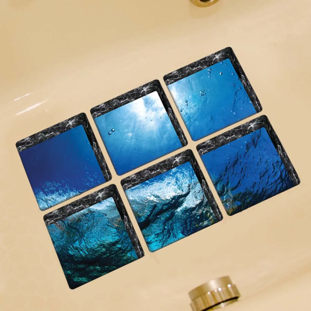 6 шт./компл.! 3D противоскользящие водостойкие Ванна из ПВХ Наклейки для декора Мути-Выберите стикер для ванной комнаты стикер на стену s