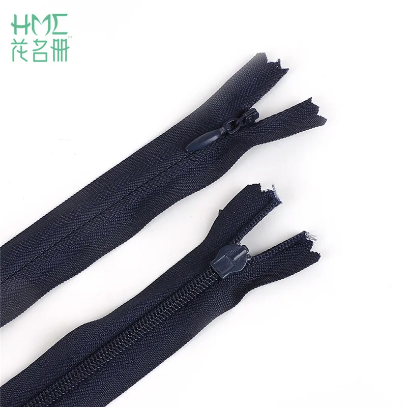 Navy Blue Хит, 10 шт./лот, 17 цветов, 35-60 см, 5 размеров, невидимые молнии, нейлоновые катушки, молнии для рукоделия, шитья, одежды, сумки, инструменты, аксессуары - Цвет: Navy Blue