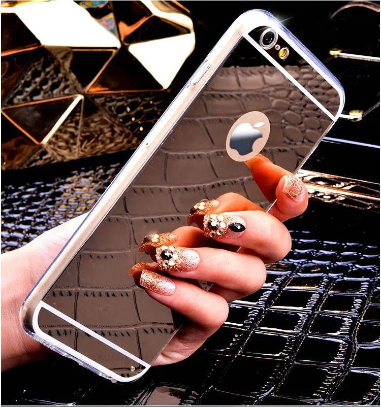 

Luxury Mirror Soft Clear TPU Phone Case For iPhone 7 Plus 6 6S 4.7 inch & iPhone6 Plus 5.5" & SE 5s 5 Cover Back silicone Frame