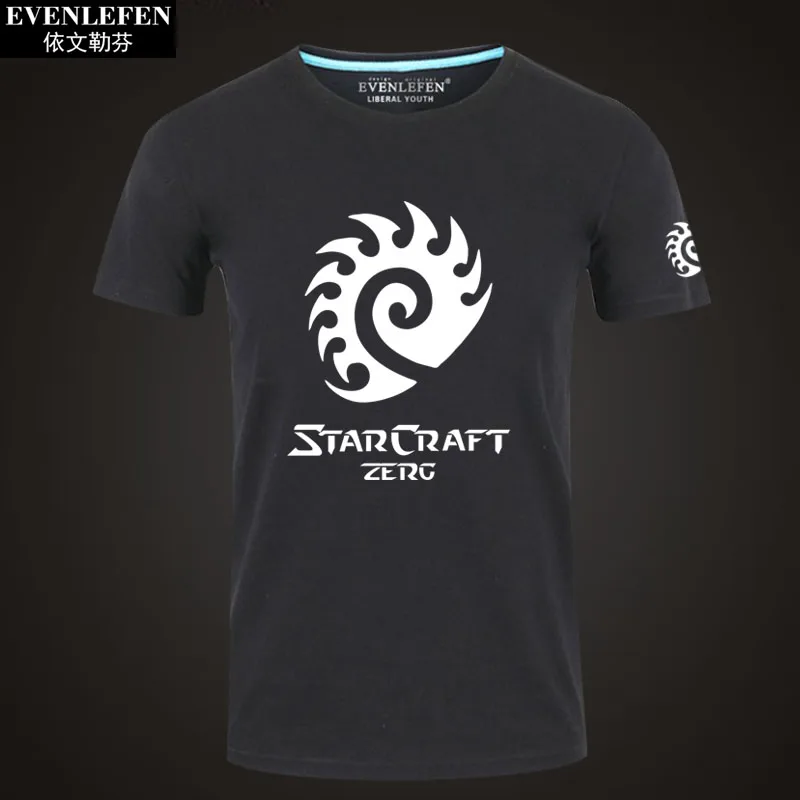 StarCraft 2 Protoss Zerg футболка с коротким рукавом мужская игровая хлопковая с полурукавом Студенческая Большая одежда летняя