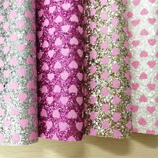 

Free shipping 7.6*12inch synthetic thick glitter leather fabric for DIY accessories