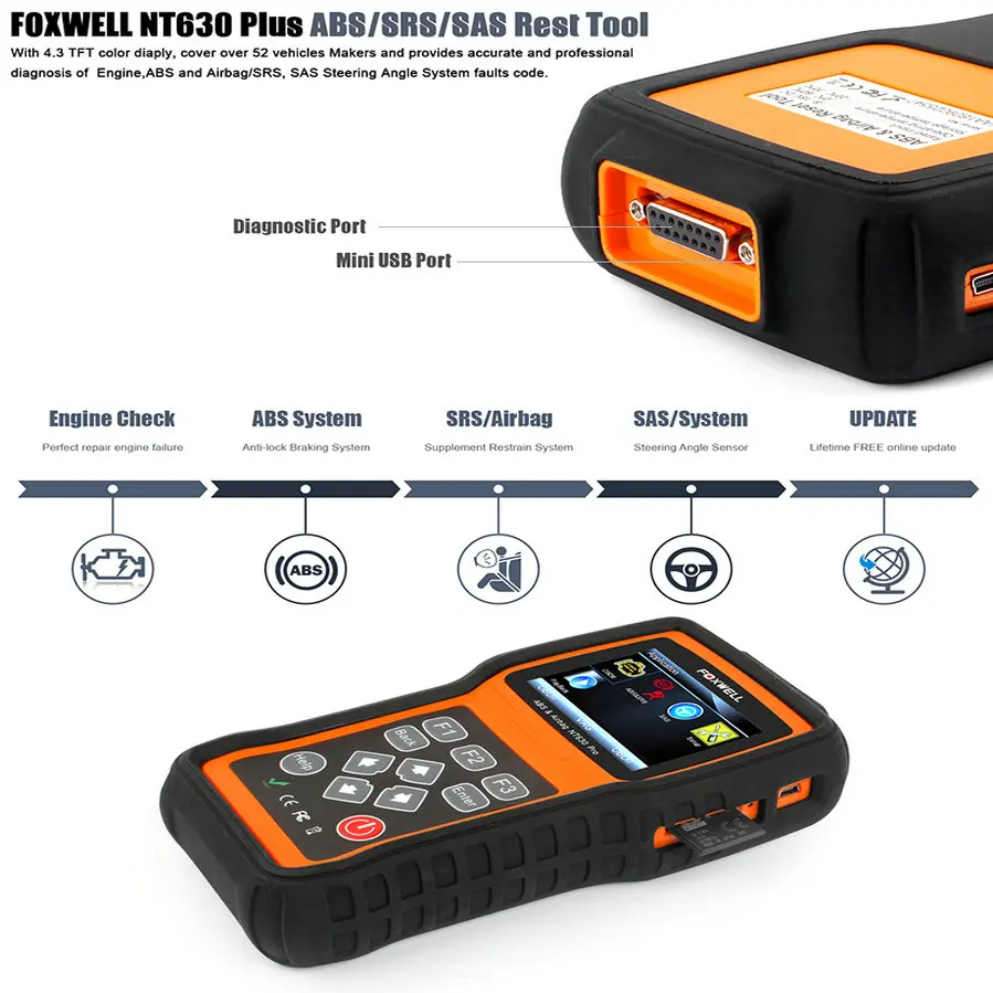 Диагностический инструмент OBD2 Foxwell NT630 Pro считыватель кодов двигателя автомобиля