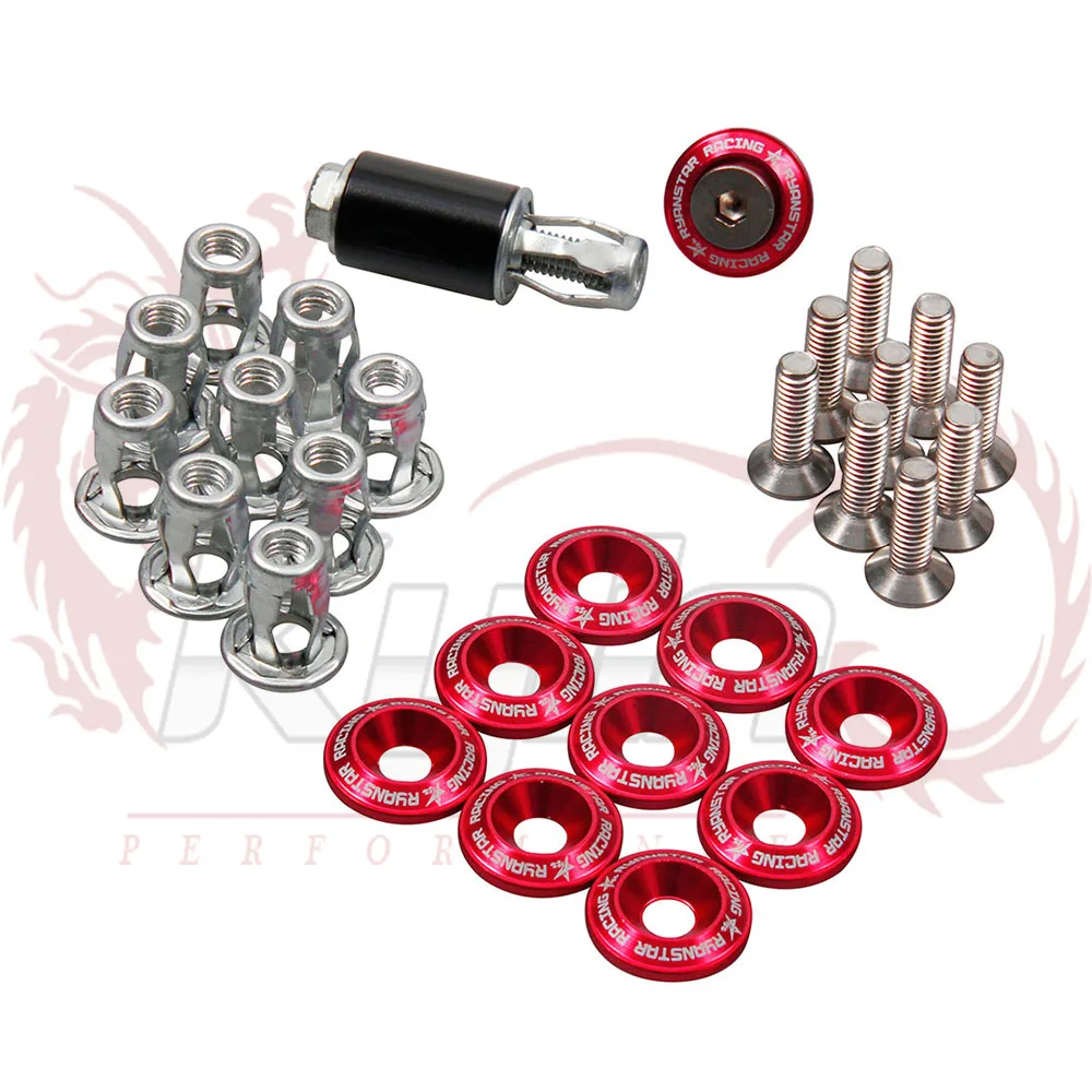 Ryanstar New fender washer 1set =10pcs dress up kit engine motor bay