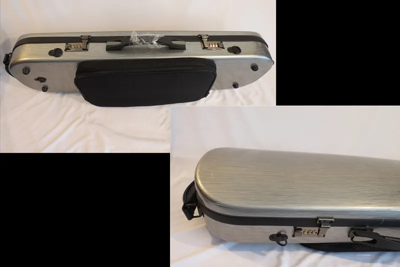 

Strong Carbon fiber coded lock 4/4 violin case silver color with Spectrum bag