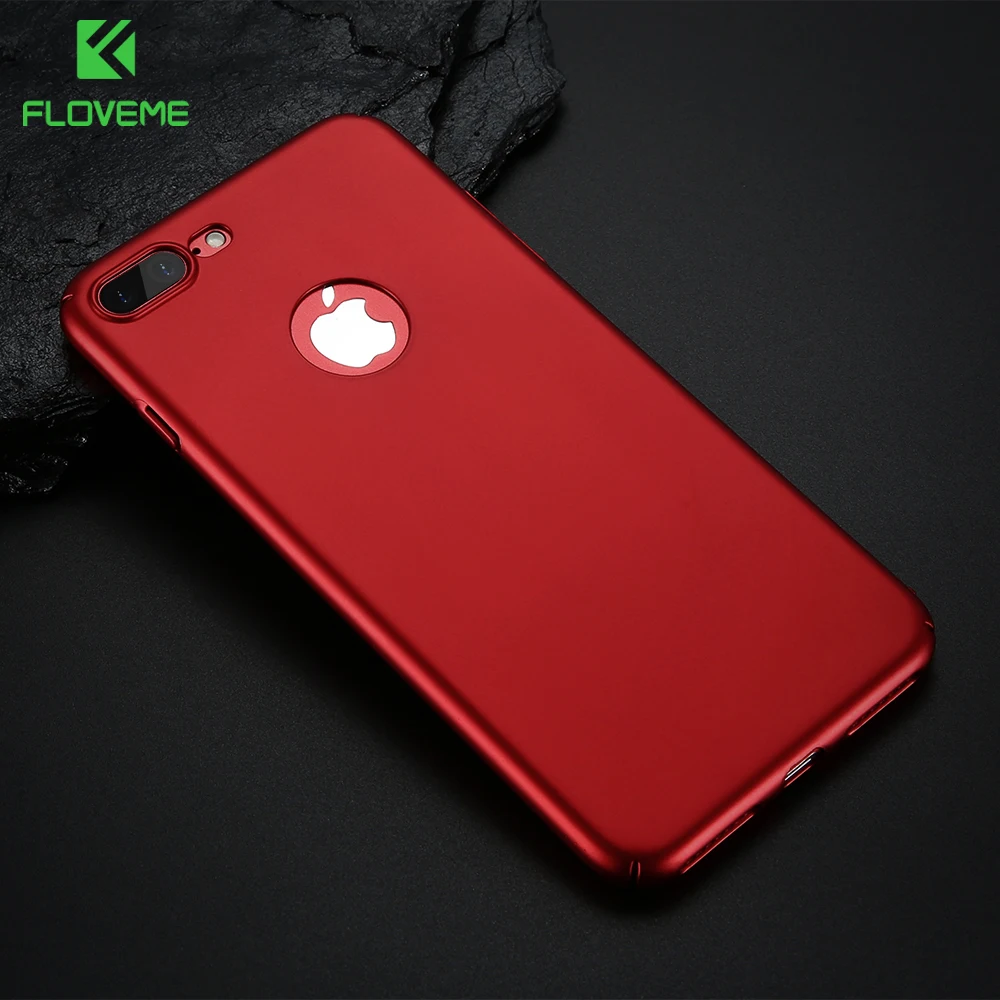 

FLOVEME Hard Red Matte PC Case for iPhone 7 7 8 Plus Case 6 6s Plus Luxury Extreme Touch Thin Plastic Cases for iPhone 7 7 Plus